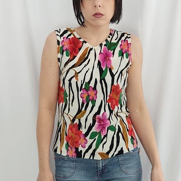 Y2K Floral‎ Tank Top - Picture 1 of 4